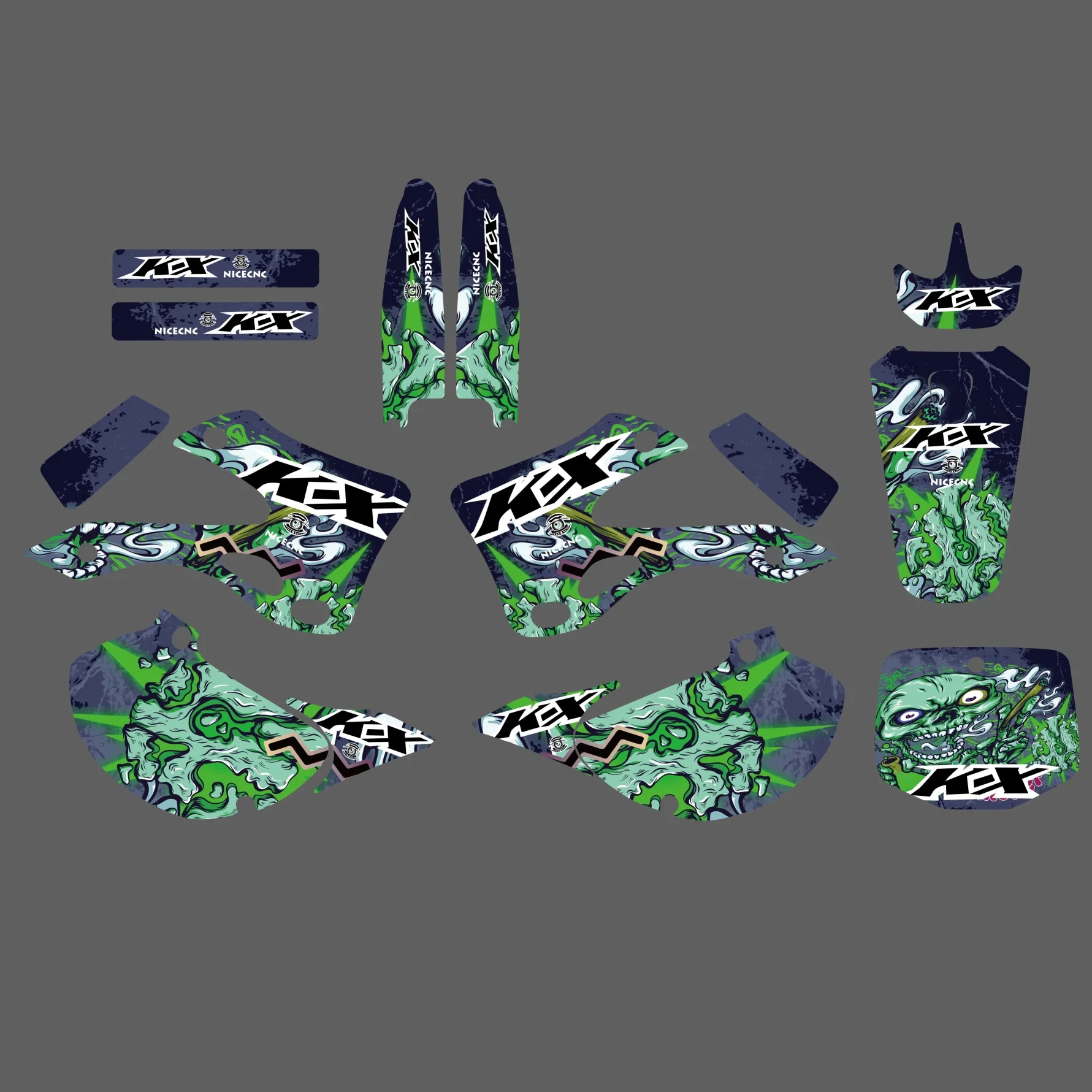 

NICECNC For Kawasaki KX 125 250 KX125 KX250 1999 2000 2001 2002 Motorcycle Fairing Graphics Background Decals Sticker Customize