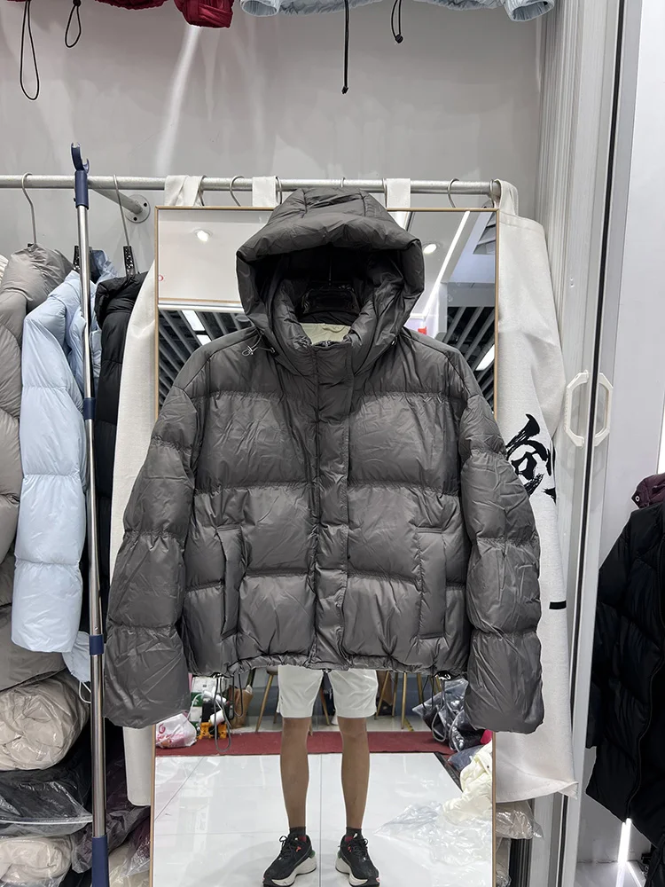 Women's short style hooded fashion thick white duck down bread jacket winter new Korean version simple down jacket coat