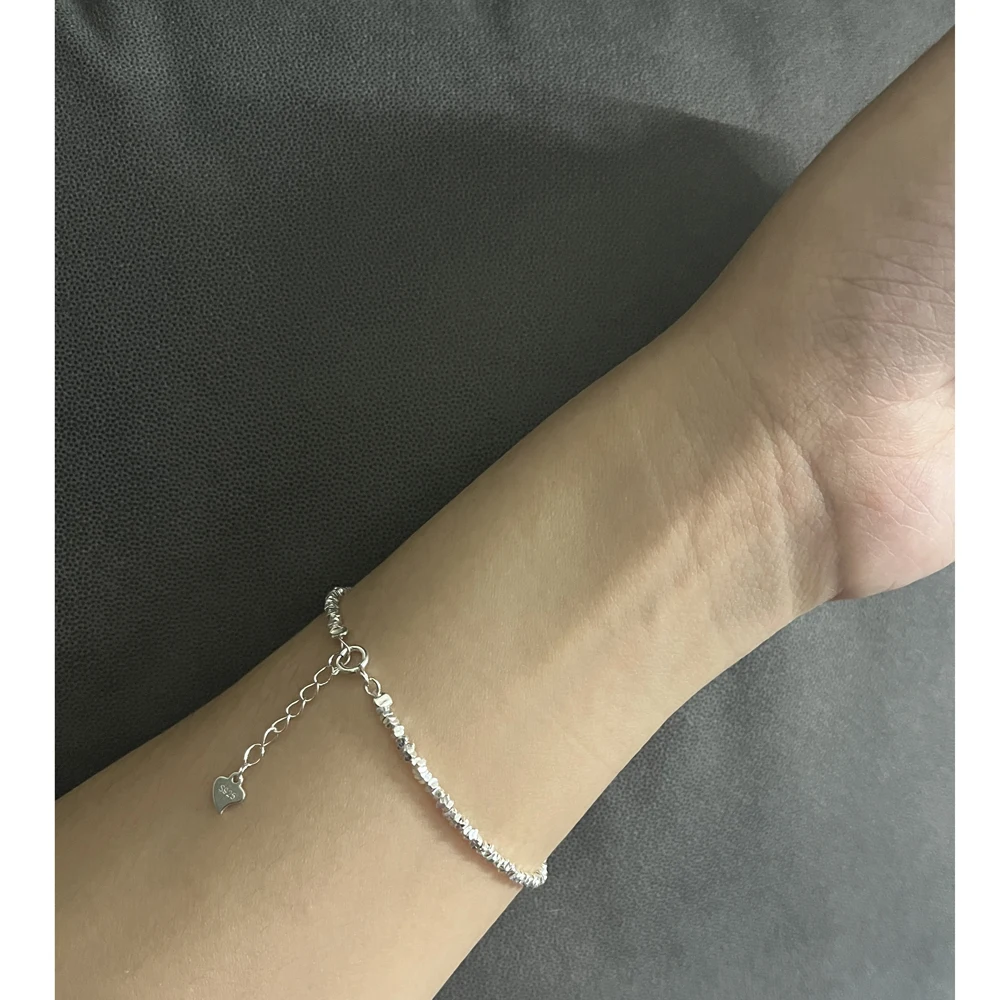 La Monada 15+4.5cm Simple Irregular Bracelets For Women Silver 925 Sterling Jewelry Fine 925 Sterling Silver Women's Bracelet