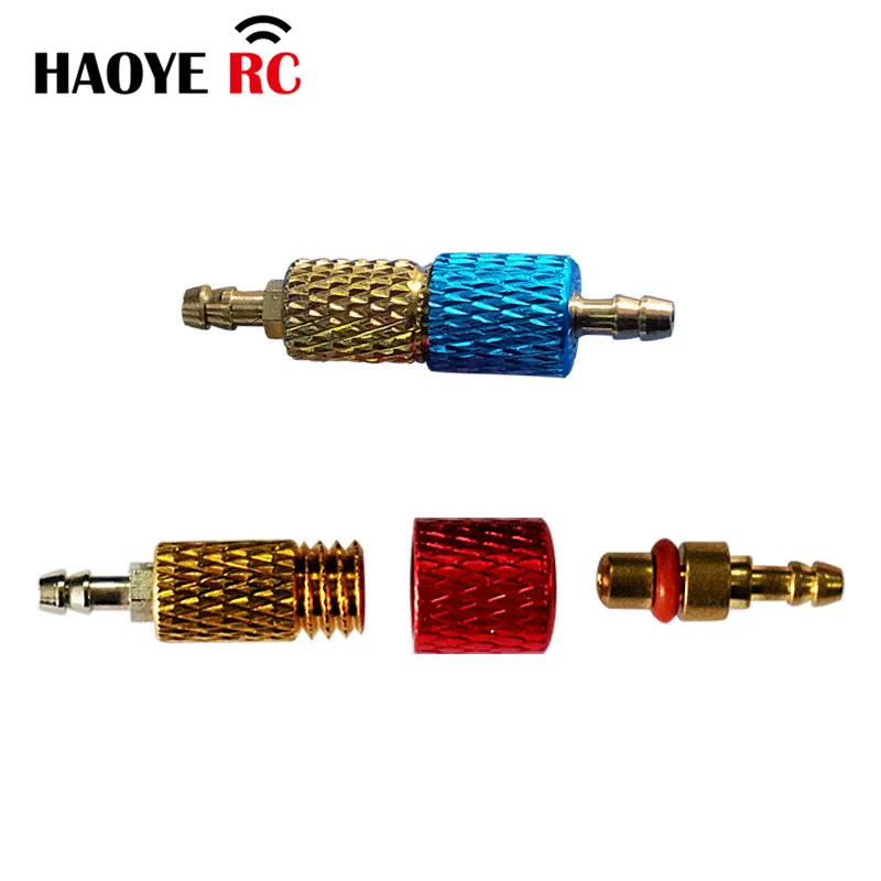 Haoye 1 Pc Alu Air Quick Release Joint Metal Quick Adapter Blauw Rood Groen Rc Jet Turbojet Accessoires Voor Rc Vliegtuigen Onderdelen