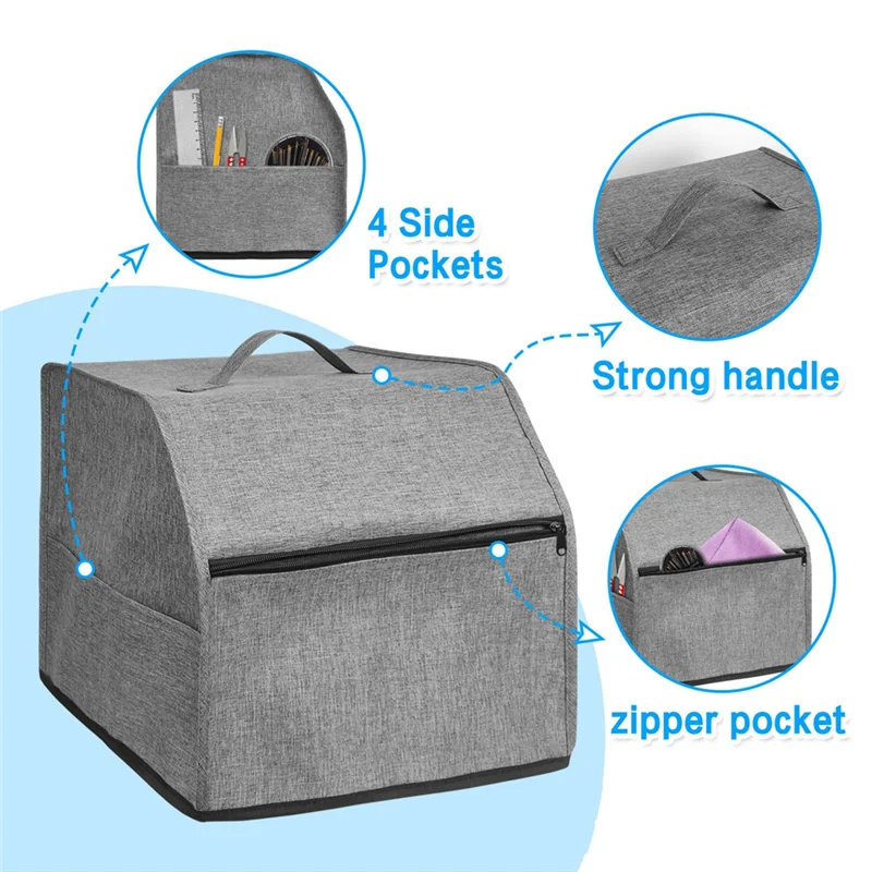 Afbeelding 3: J1UL1N Serger Machine Cover Met Zakken Voor Opslag, Naaimachine Stofkap Voor De Meeste Standaard Sergers, Overlock Machine Cover