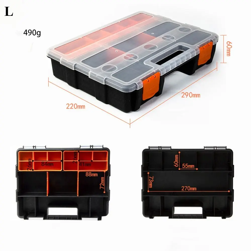 Portable Metal Parts Multi-Grid Repair Tool Box Screw Storage Box Parts Toolbox Hardware Tool