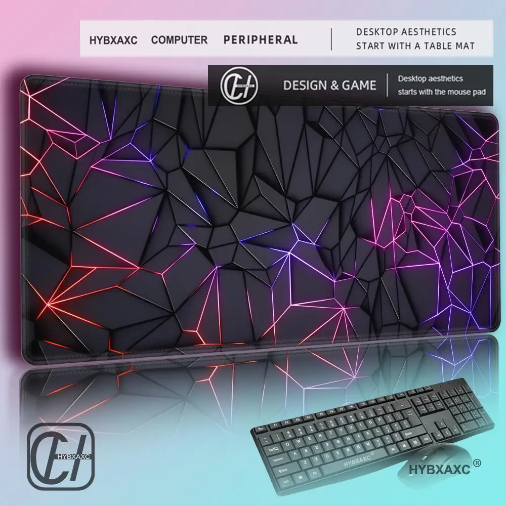 

HYBXAXC Geometric Pattern Mouse Pad Gamer Mouse Pads Laptop Keyboard Mausepad XXL Large Mousepad Gaming Rubber Non-