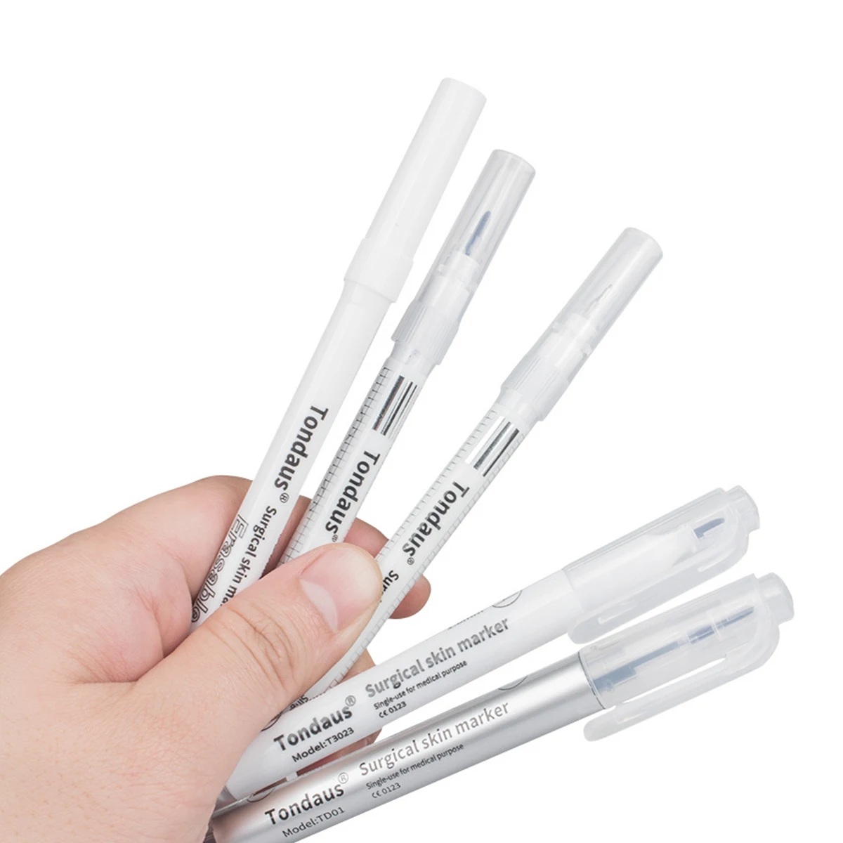 10Pcs Skin Marker Pen Kits Sterilized Package With Ruler Eyelash Extension Tool For Tattoo Piercing Scribe Skin Marker Pen