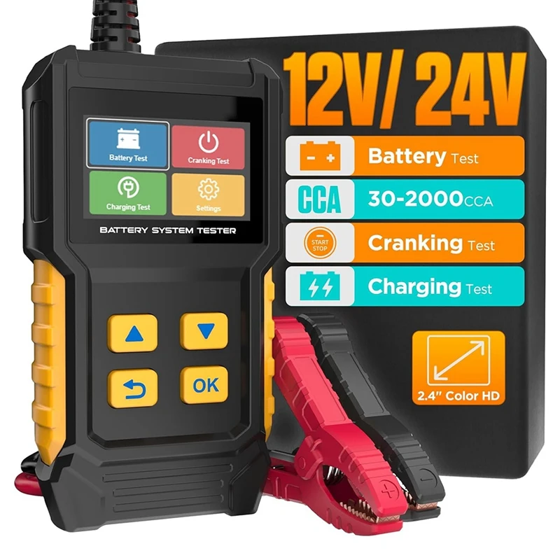Super Sale Car Battery Tester 12V 24V, Automotive Load Tester for Cars, Trucks, Motorcycles, Boats - view 5