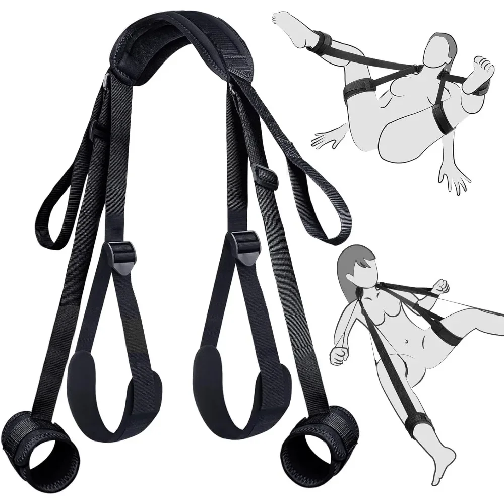 BDSM Bondage Restraints  Adult Sex Toys Straps Neck To Wrist Thigh Handcuffs Ankle Kits with Adjustable Restraints Set Sex Games