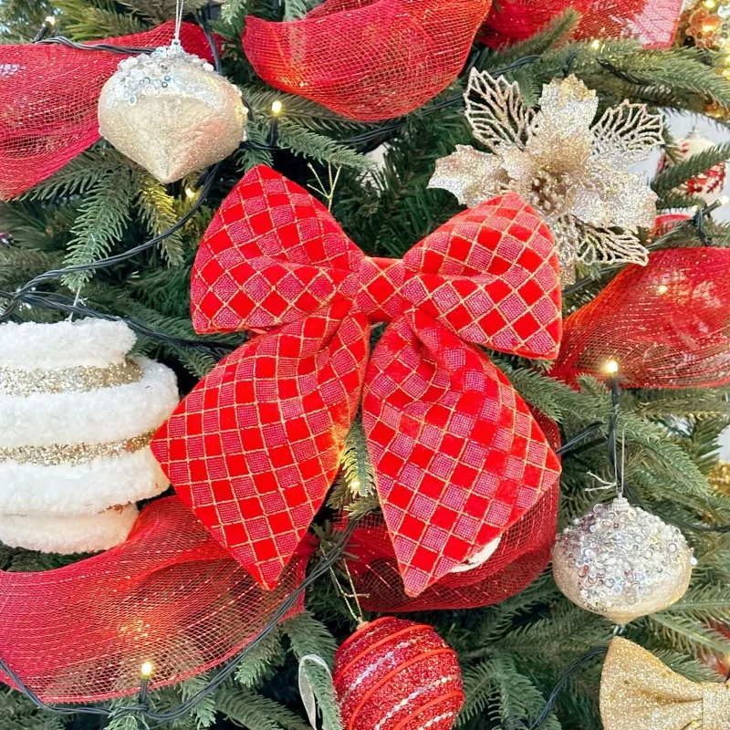 

Christmas Decorations Christmas Tree Hangings Bow Tie Fabric Plaid Bow Tie Accessories Handmade Christmas Gifts
