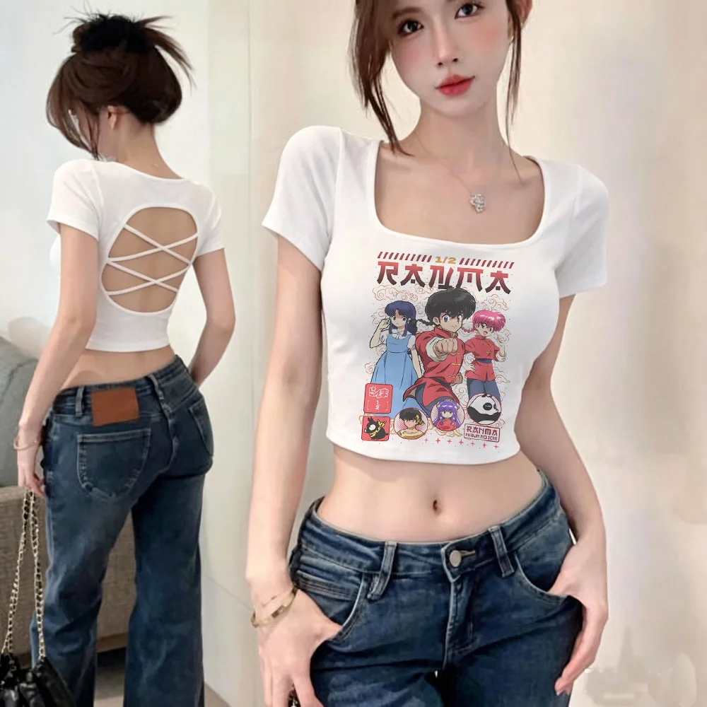 Ranma 12 Saotome crop top shoujo gyaru graphic goth shirt cheap scene  vintage