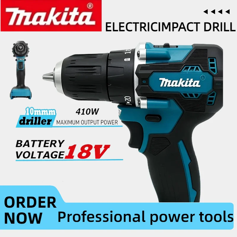 Taladro Inalámbrico Portátil Makita DDF487, Atornillador de Impacto sin Escobillas, Herramienta Eléctrica Recargable Compatible con Batería Makita