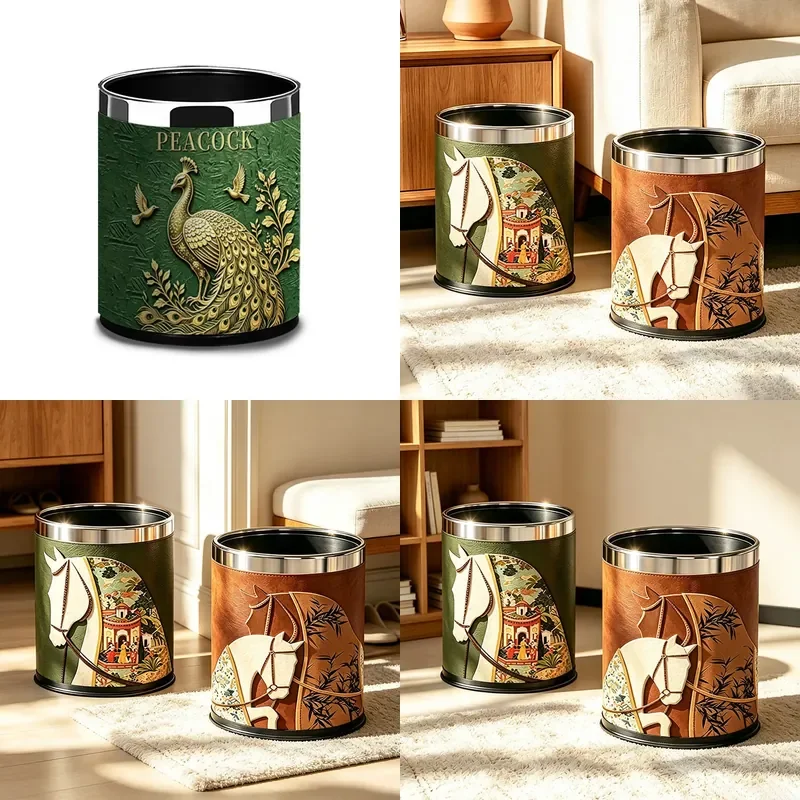 Modern Minimalist Waste Bin Large Capacity Dustbin for Living Room Bedroom Kitchen Bathroom Home Decor