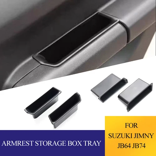 Para Suzuki Jimny JB64 JB74W 2019-2025 puerta delantera trasera manija lateral caja de almacenamiento organizador bandeja Accesorios