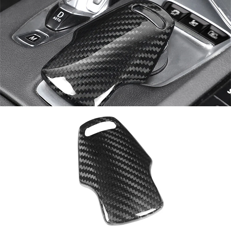 

For Corvette C8 2020-2023 Car Gear Shift Knob Cover Trim Genuine Carbon Fiber 3D Decoration Sticker Interior Accessories