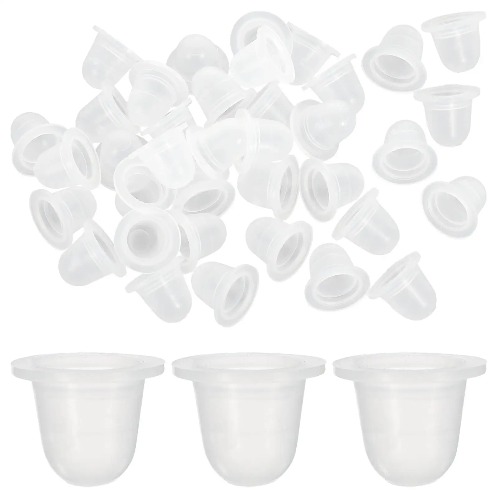 

200 Pcs Clear Pigment Cups Large Size Reusable Ink Supplies Tattoo Kits Containers Make Up Eyelash Extension