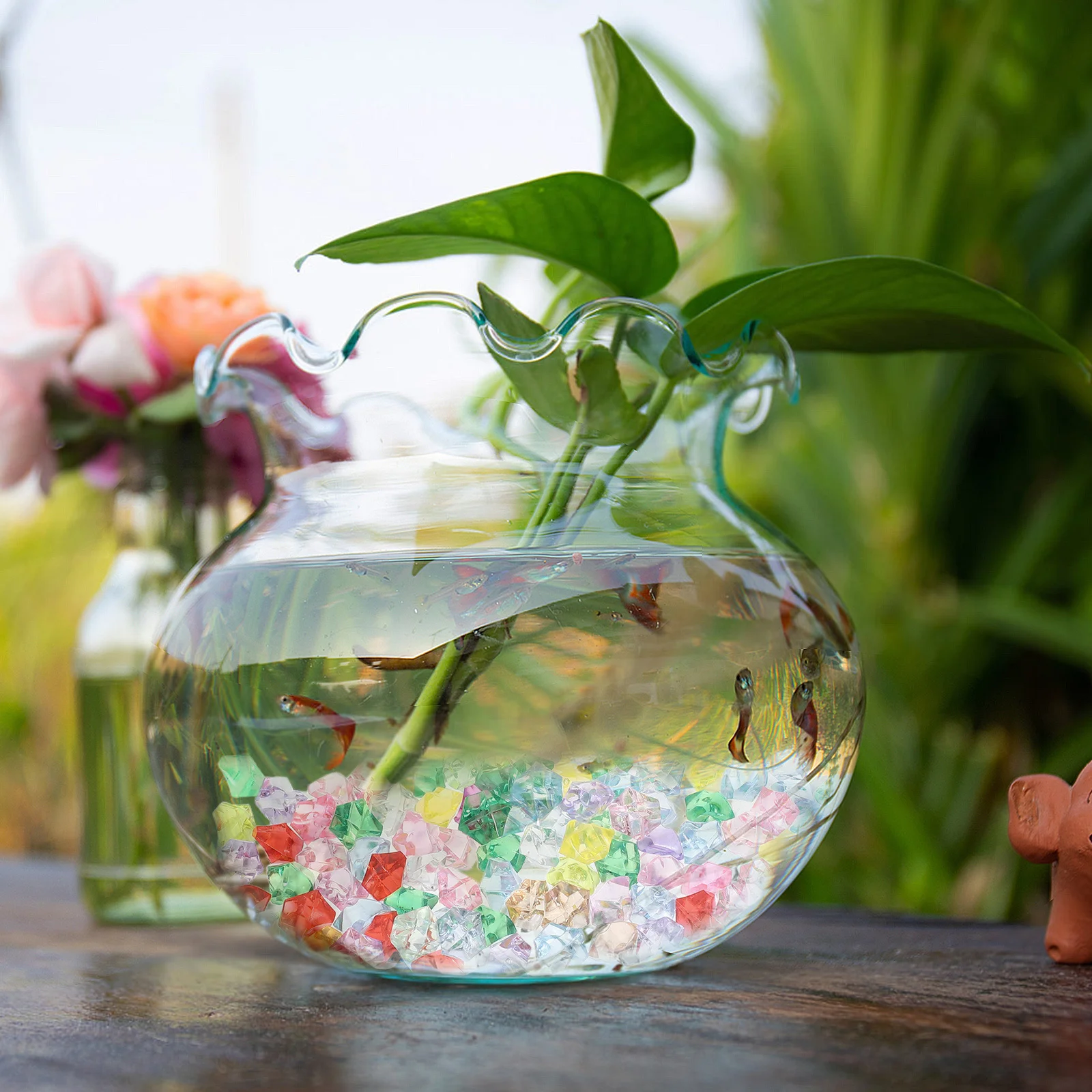 200 stuks decoratieve vaasvullers transparant veelkleurig faux ijsblokjes acryl edelstenen voor tafelstrooiers middelpunt bruiloftsfeest