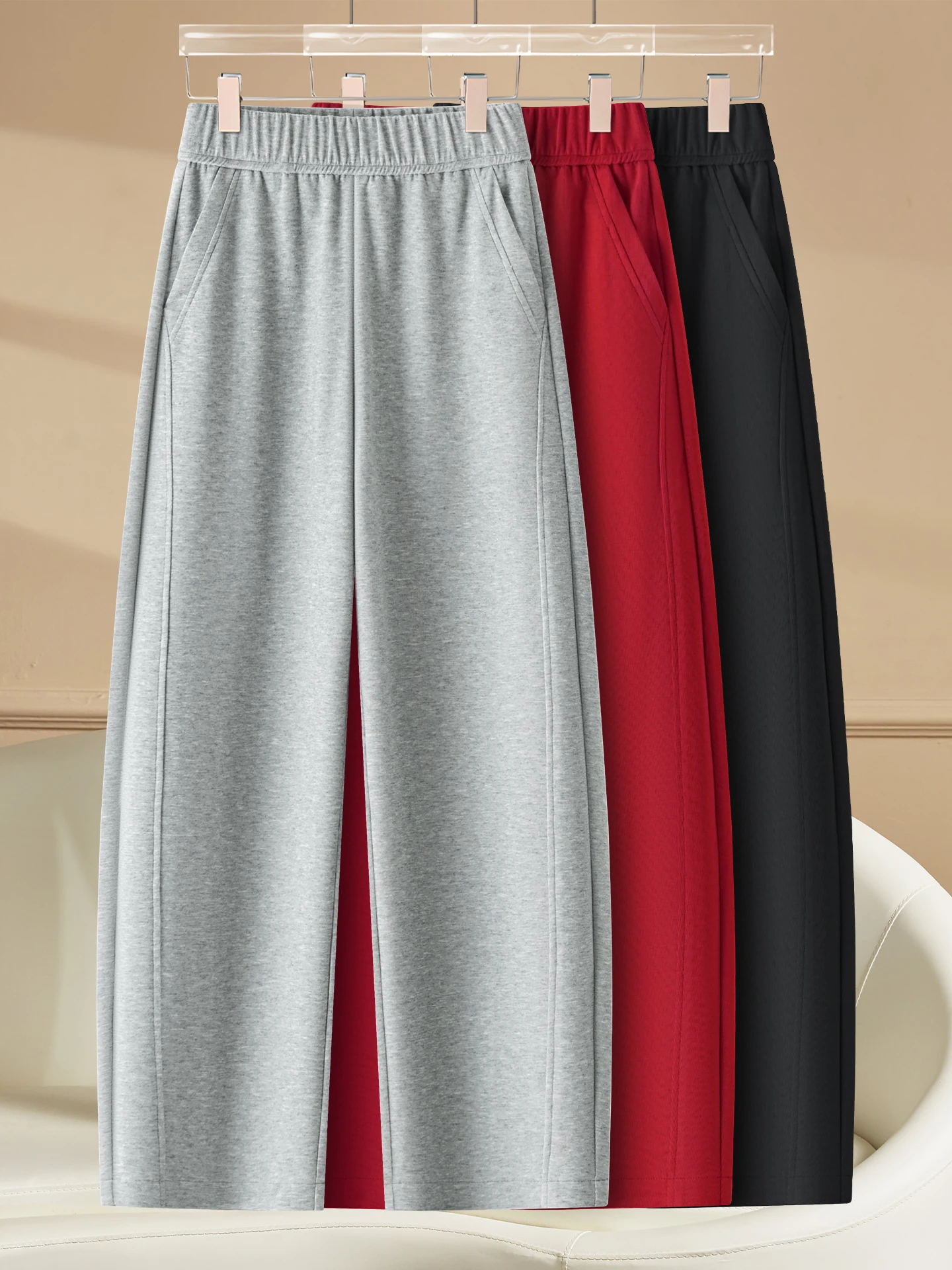 

Casual Sporty Women's Sweatpants High Waist Elastic Loose Nine-Tenths Bend Knife Pants Spring Autumn New Style Slimming Pants