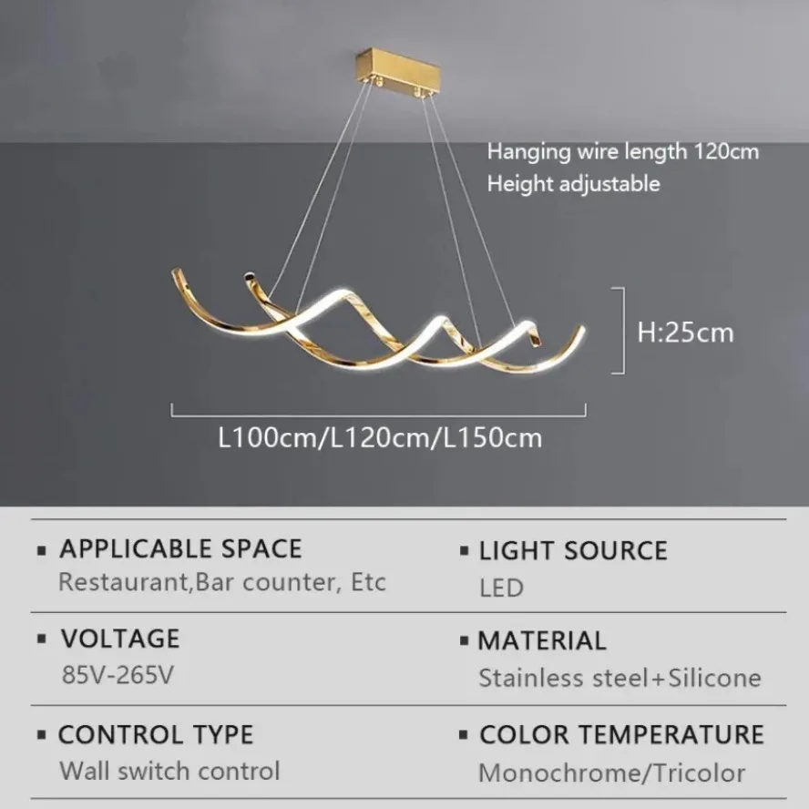 LED Pendel leuchten moderne minimalist ische Edelstahl kreative Design Leuchten Wohnzimmer Esszimmer Innen beleuchtung