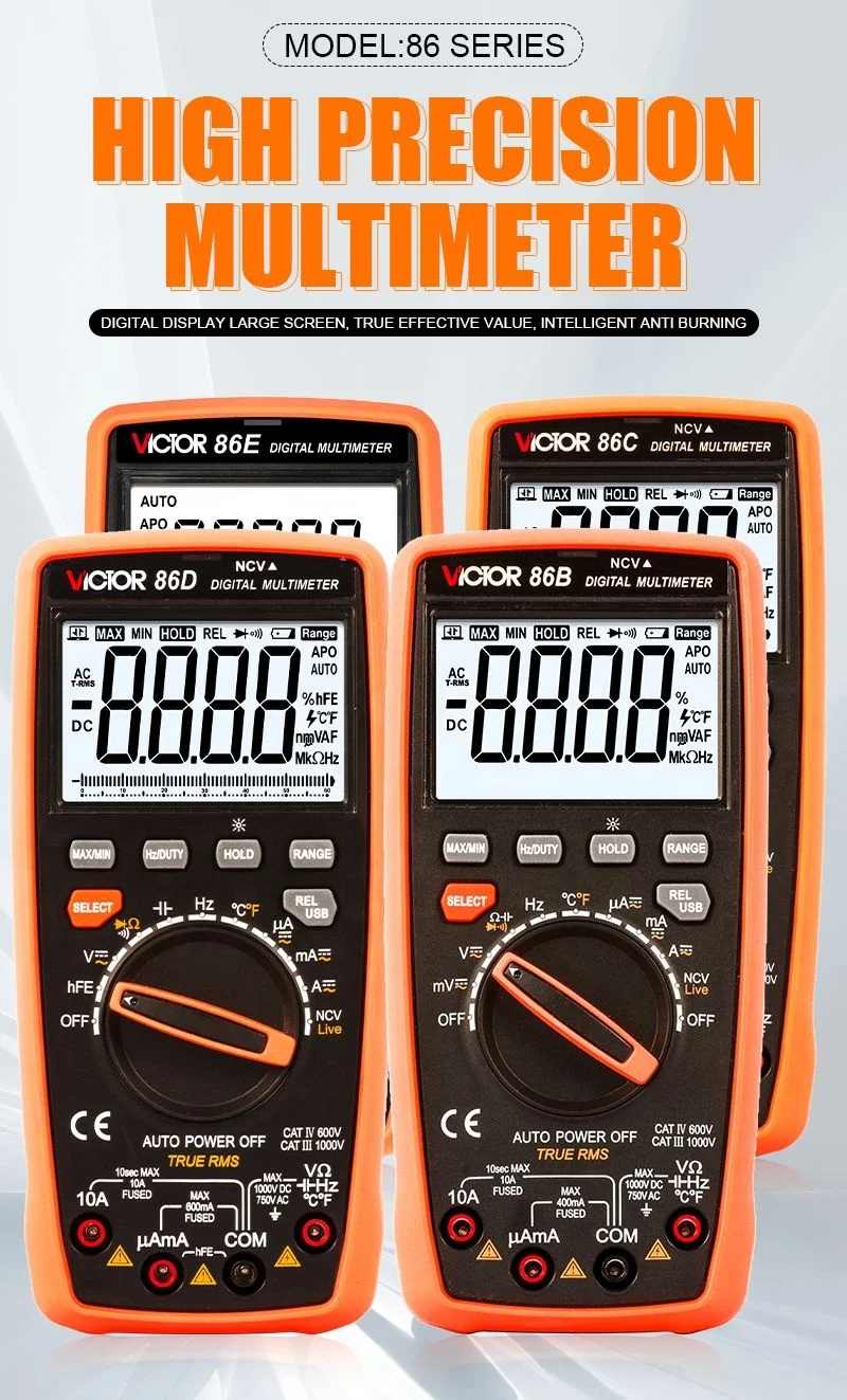 VICTOR 86E best multimeter digital with anolag bar USB terminal