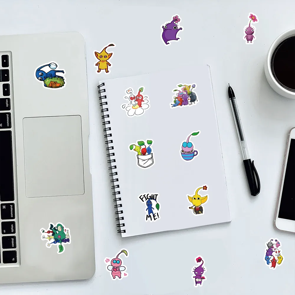 100 قطعة من ملصقات بيكمين دودل النباتية اللطيفة - شارات ذات طابع مغامرة للمجلات وجلود الكمبيوتر المحمول وإكسسوارات DIY #3