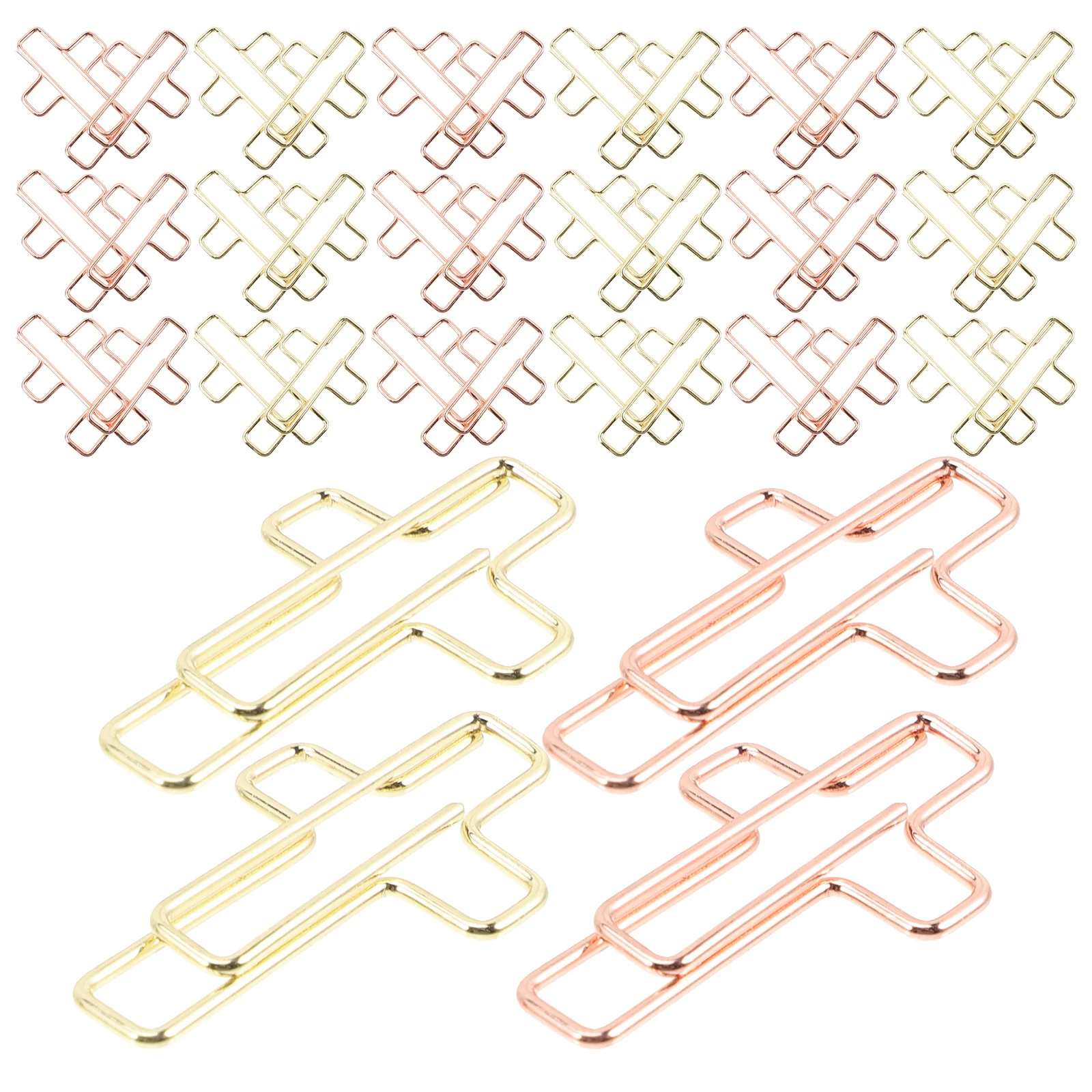 

20pcs Cross Paper Clips Metal Multi-Use For Office School Home Documents Bookmarks Envelopes File Holding Stationery Supplies