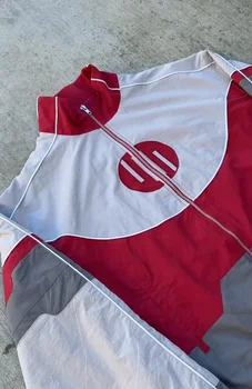 Y2K Loose Red White Spliced Bomber Jacket Oversized Zipper Racing Jacket Men Women Casual Sports Light Jackets Windproof Coat 3 Y2K Loose Red White Spliced Bomber Jacket Oversized Zipper Racing Jacket Men Women Casual Sports Light Jackets Windproof Coat 3