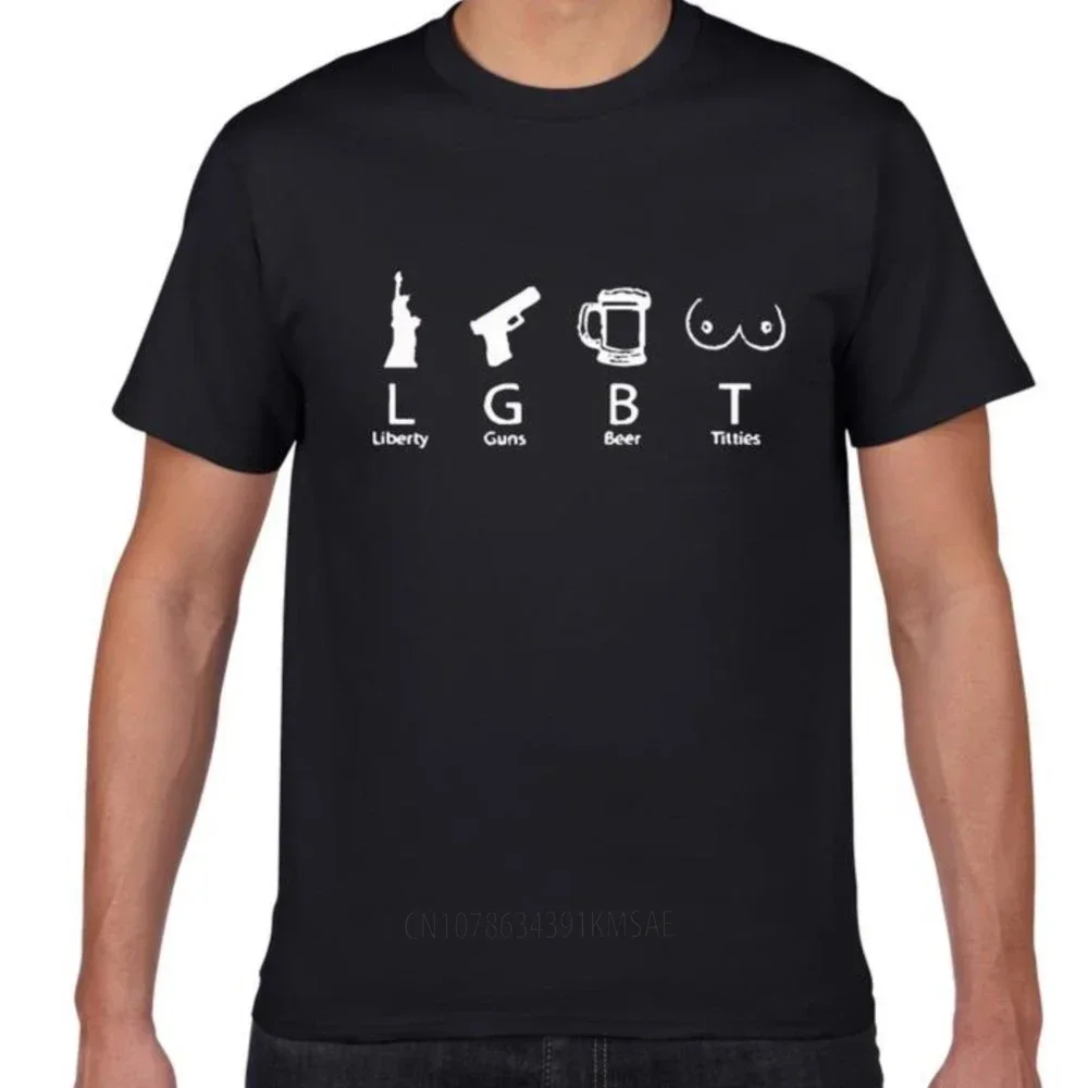 

Lgbt Liberty Guns Beer Titties футболка мужская хлопковая футболка с буквенным принтом уличная футболка в стиле хип-хоп Harajuku