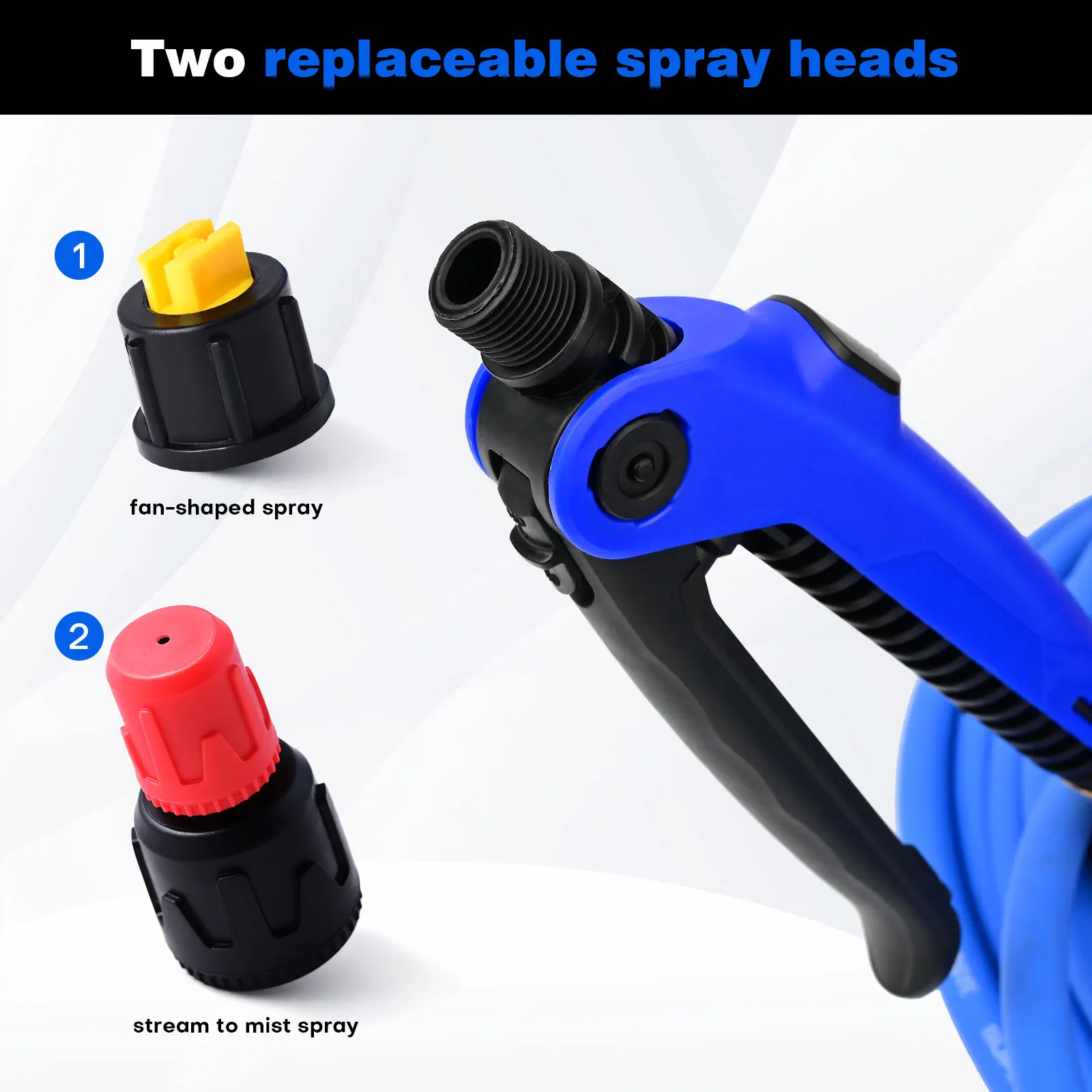 FOSHIO 13 Feet/26 Feet Tint Keg Hose with Impurity Filter Car Wash Detailing Pressure Tank Water Gun with Mist / Column Sprayer