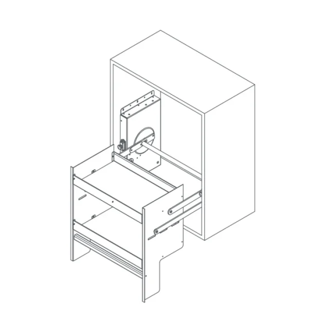 خزانة مطبخ من الفولاذ المقاوم للصدأ قابلة للسحب للأسفل، سلة قابلة للسحب لرفع المصعد #4