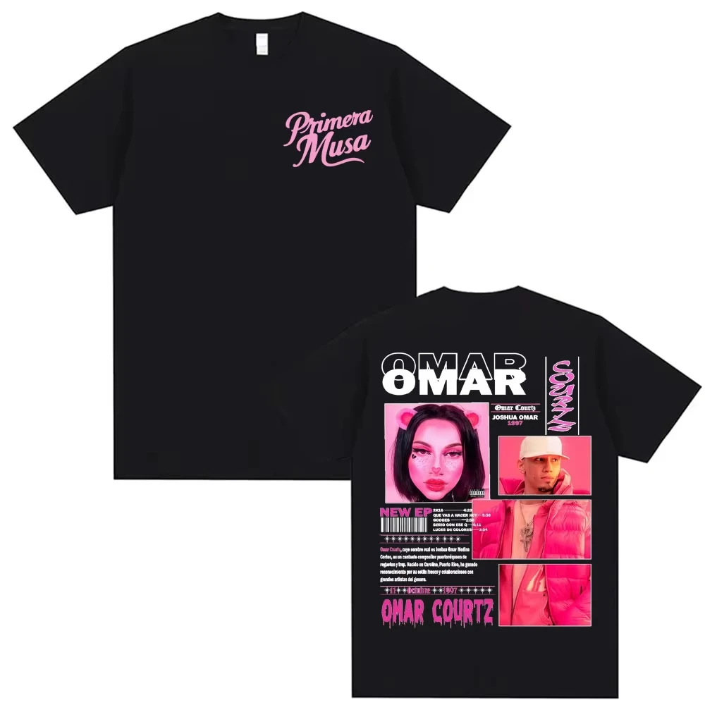 

Rapper Omar Courtz Primera Musa 2025 Print T-shirts Men Women Vintage 90s Hip Hop Gothic T Shirt Summer Tops Plus Size Tees