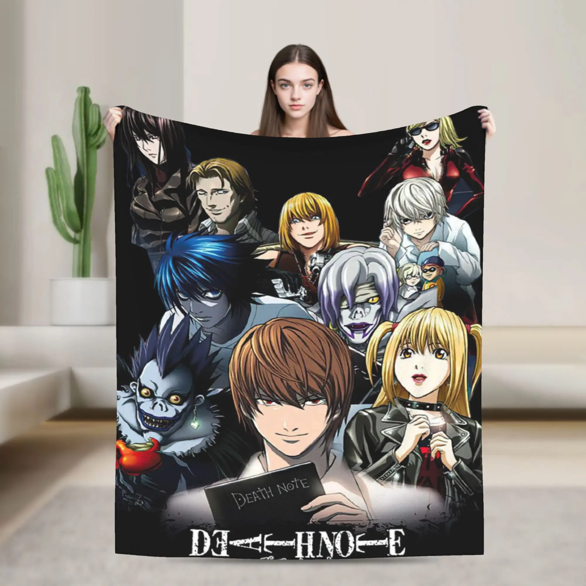 Death Note  Manga Anime TV Show Poste Blanket  Soft Street Trend Plush Throw Blanket For Bedroom Flannel Bedspread Bed Cover