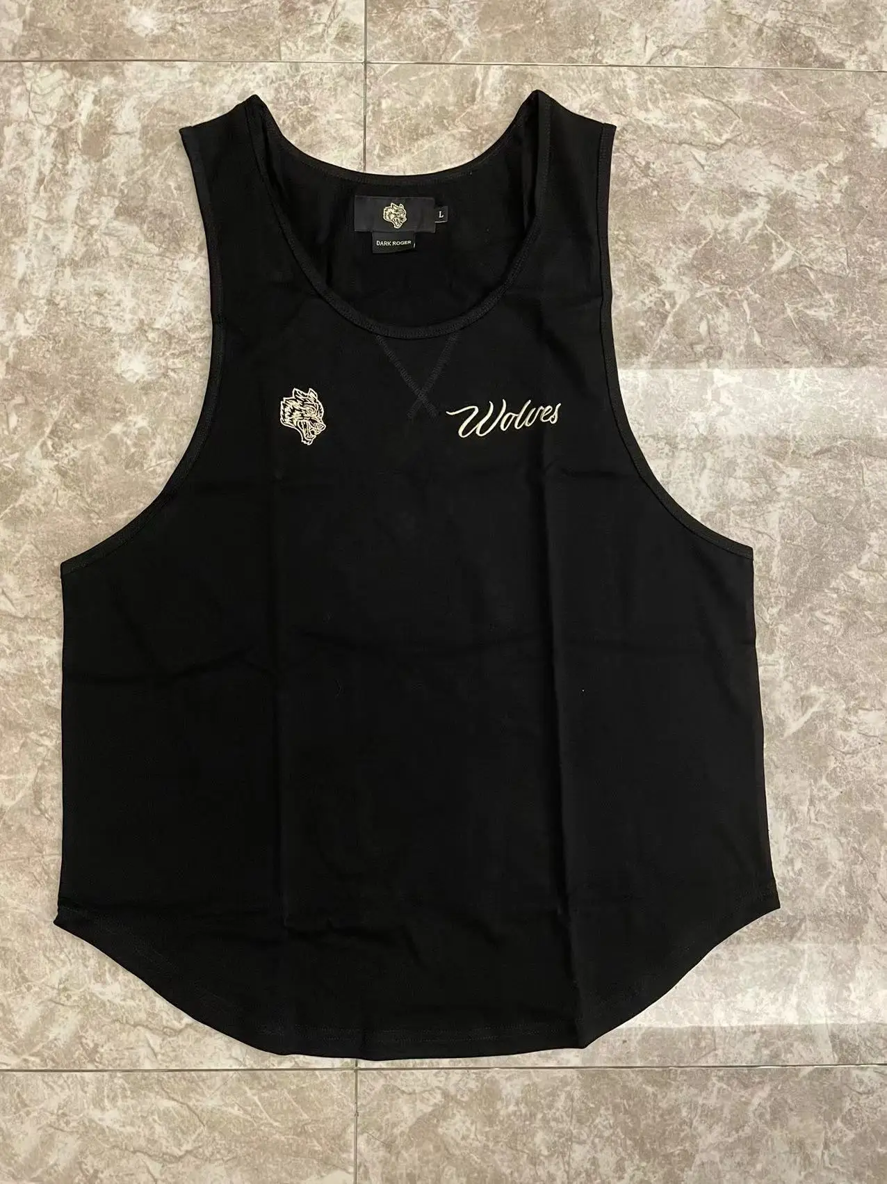 

Bla Wolf Head Svel Fitn Vest Loose Sports Gym No Sve Exercise Bla Wolf Head Design Men's Fitn Clothing
