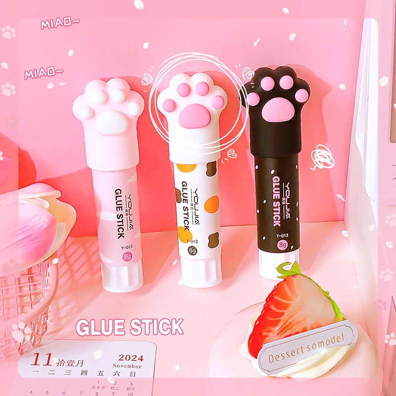 Back to school useful acsesories adhesive pen school supply cute Cat's Paw School glue sticks Glue gun Strong paper glue