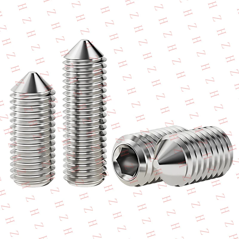 U+ M2-M8 Cone Point Grub Screws A2 Stainless Steel Hex Socket Set Screw DIN 914（Minimum order 10 pieces）