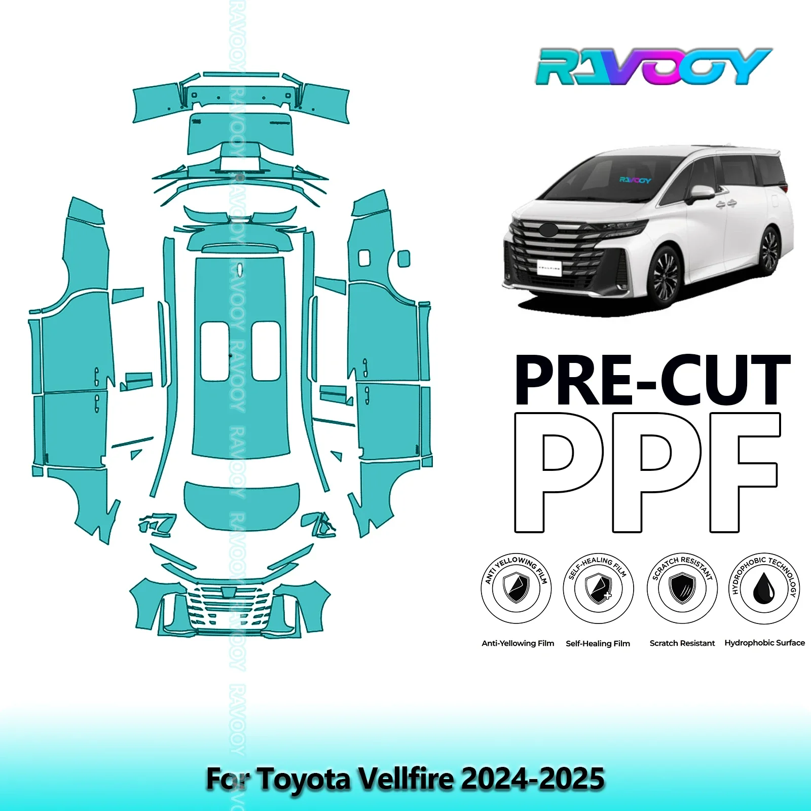 

Car Precut PPF Paint Protection Film Full Vehicle For Toyota Vellfire 2024-2025