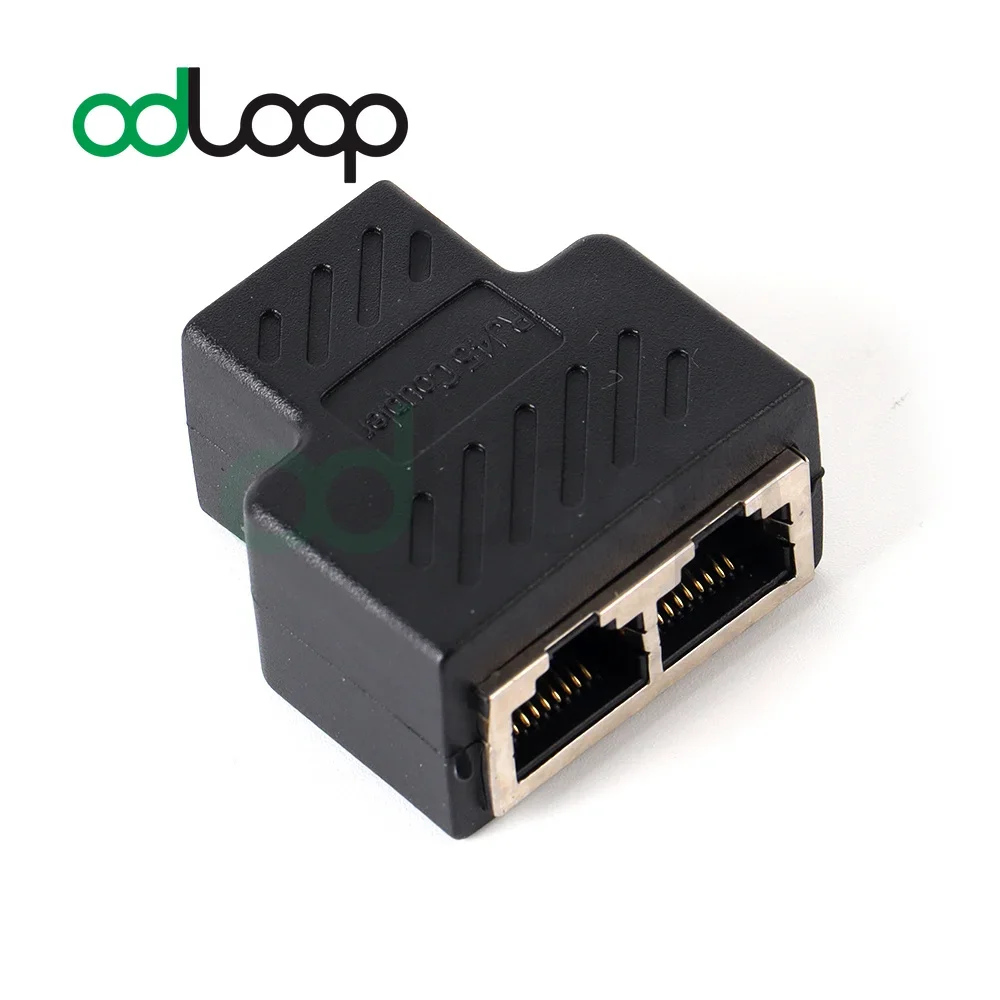 Odloop rede rj45 cabo porta de rede cabo divisor extensor plug adaptador conector (8 núcleo) dividido em dois divisor