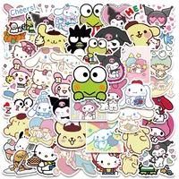 Kawaii My Melody Anime Stickers Cute Cinnamoroll Kuromi Graffiti Decals for Luggage Laptop Fridge Skateboard Notebook Kids Toy