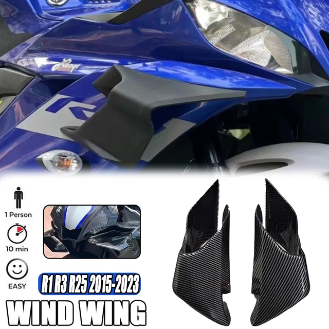 2023 YZF-R1 YZF-R25 YZF-R3 WINGLETKIT For YAMAHA R3 R25 2015-2023 2022  Motorcycle accessories Fixed wing R1M Fixed Winglet - AliExpress