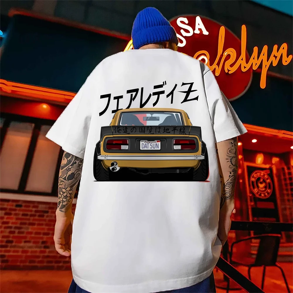 T-shirt męski 3D japoński nadruk wyścigowy męska koszulka koszulka hip-hopowa Plus rozmiar czarna koszulka odzież męska Retro top uliczny