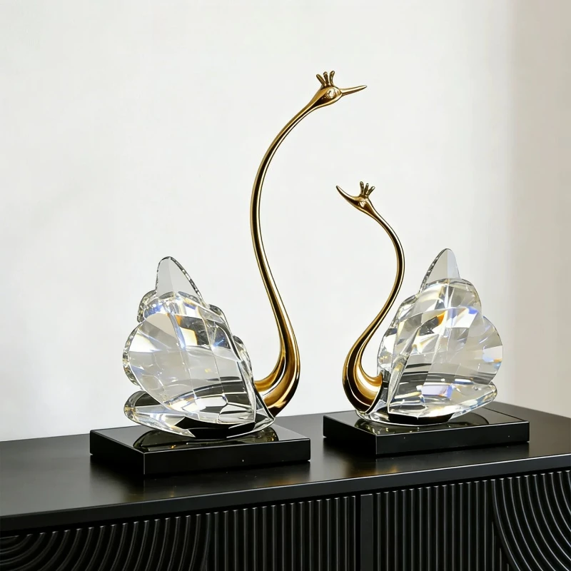 

Crystal Swan Home Decoration Ornament Wedding Housewarming Engagement Gift Living Room Decorations Декор Для Дома Decoração