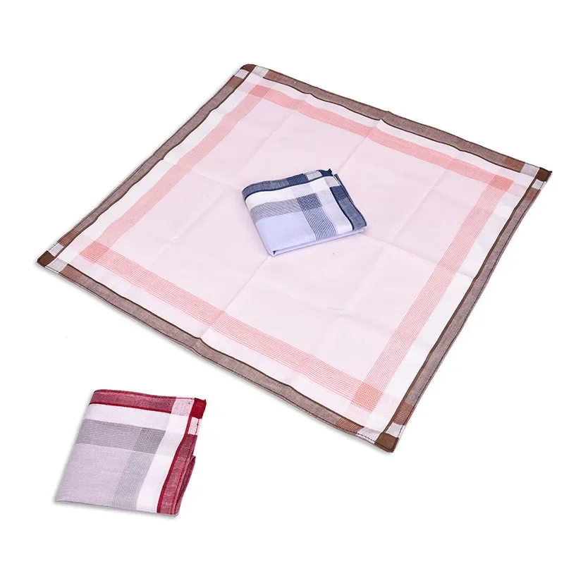 

3Pcs 40x40cm Classical Plaid Handkerchiefs Men Suit Pocket Cotton Towel Wedding Party Gift