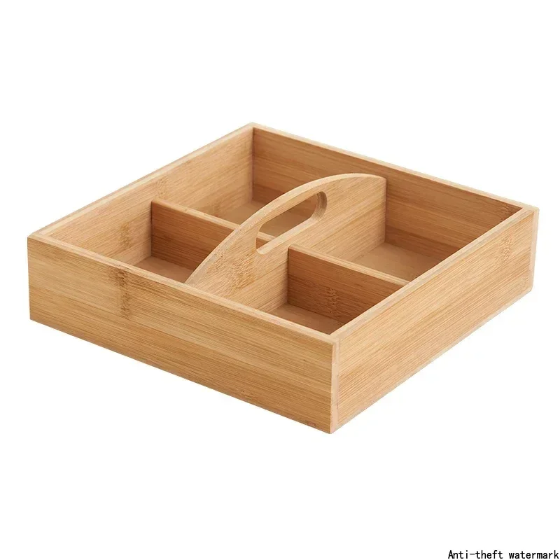 2026 - Handmade wooden dried fruit tray with 4 storage compartments, affordable price, comparable to a dried fruit box.
