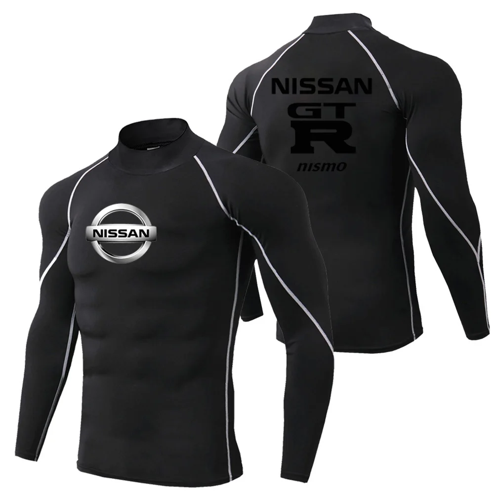 Hot selling men's Nissan tight fitting fitness clothes, gym training quick drying fitness T-shirts