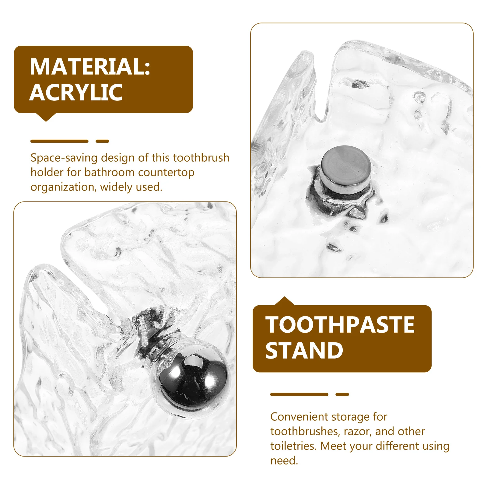 

Large Capacity Acrylic Toothbrush Holder for Bathroom Vanity Countertop Storage Tray Electric Toothbrush Display Stand Toiletry