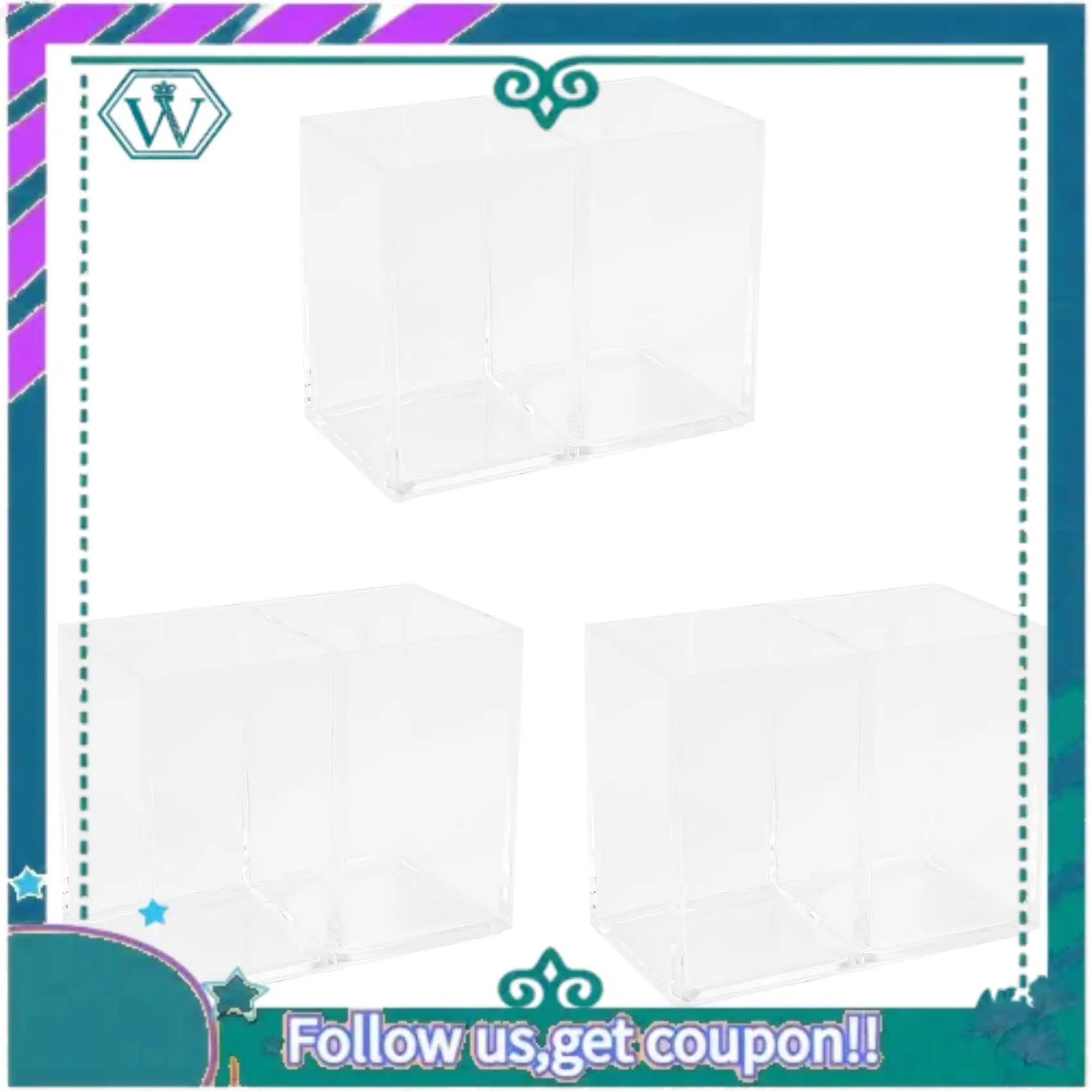 A75Q-3X واضح الاكريليك فرشاة للمكياج حامل القلم رصاص حامل الكأس تخزين مستحضرات التجميل سطح المكتب منظم قرطاسية المقصورات #3