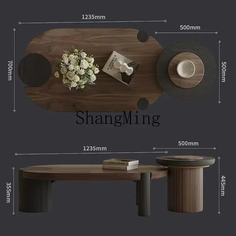 SM high-end mid-ancient style coffee table combination living room household small apartment simple style tea table