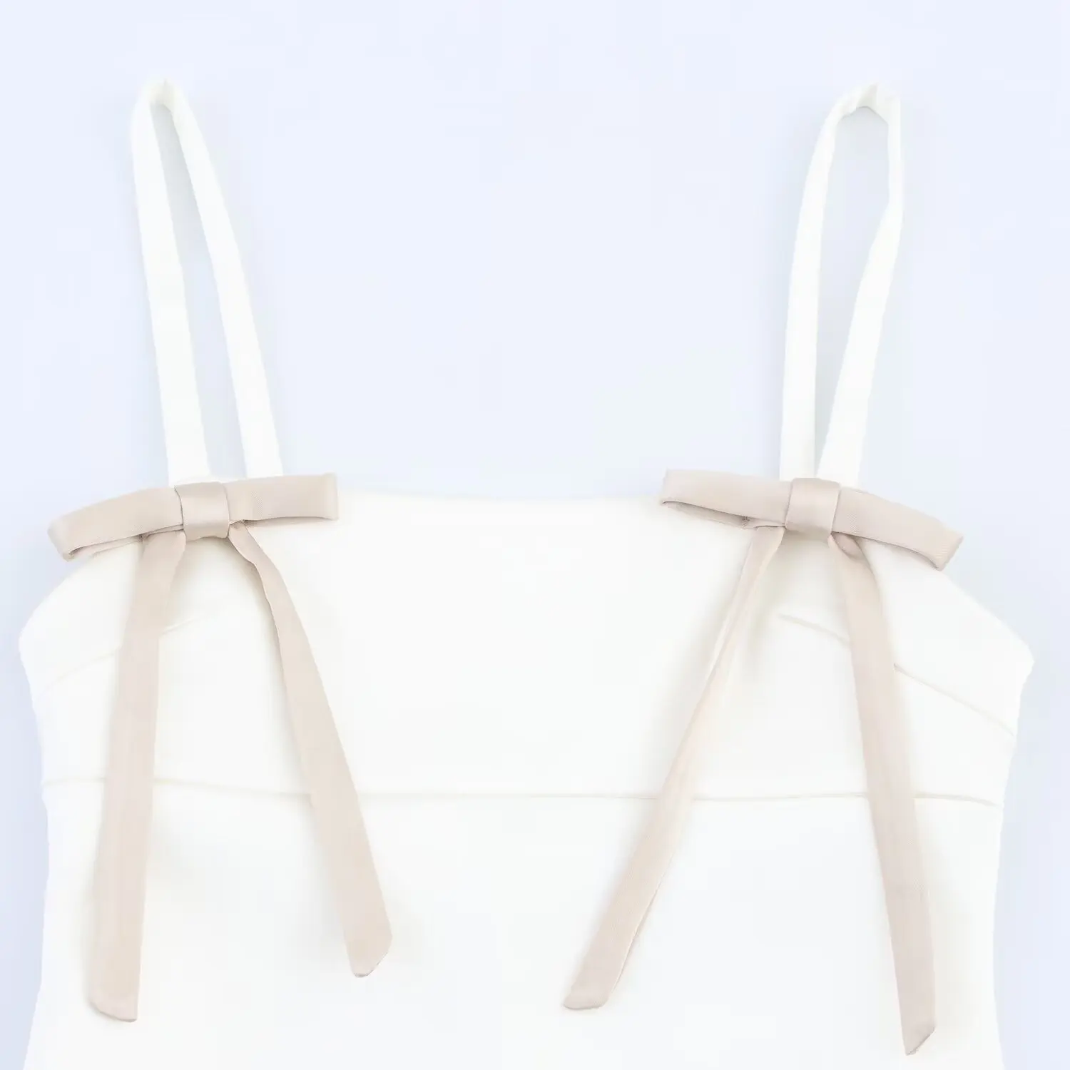 2025RARA Summer Beautiful White Sweet Bow Casual Fashion Satin Waist Skirt Suspenders Little White Skirt Dress