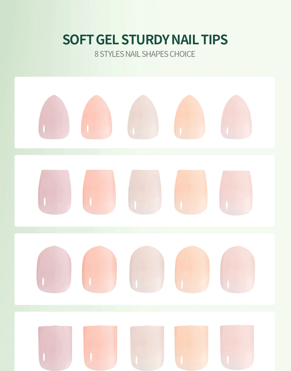 NAILPOP Nagelset zum Aufdrücken, 5-Farben-Mix, tragbare künstliche Nägel, 140–150 Stück, Mandel-Sarg, quadratisch, ovale Formen, langlebiges Design – Detail 4