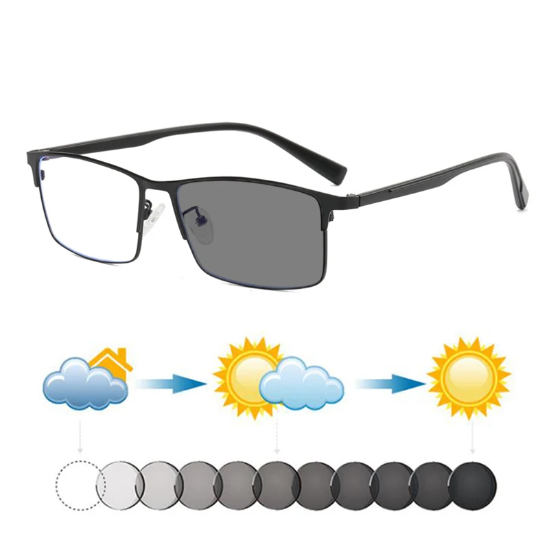 

Новые толстяки, большие прямоугольные фотохромные солнцезащитные очки из титанового сплава для чтения, дальнозоркие солнцезащитные очки, темные очки для вождения, путешествий