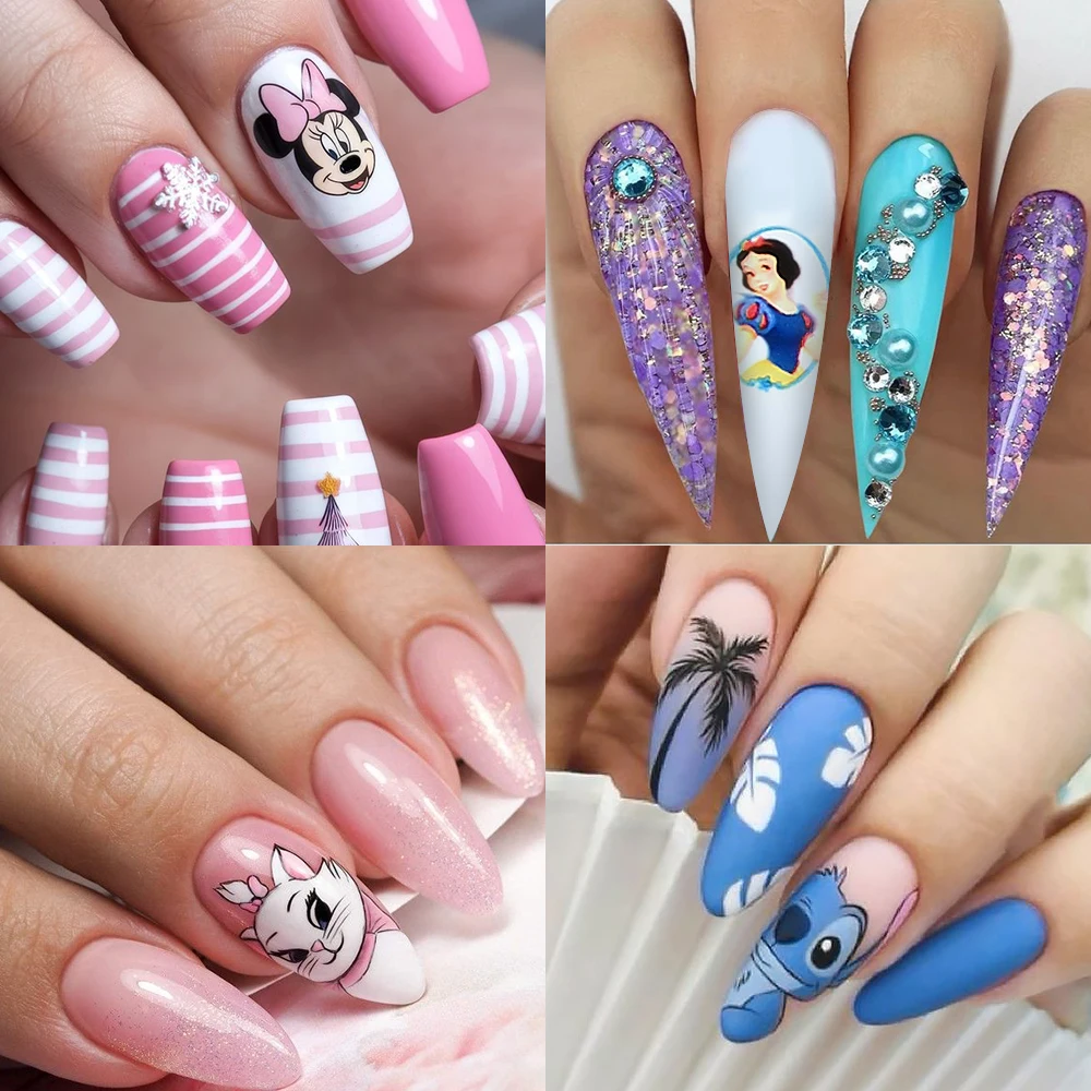 50x4 سنتيمتر (10 لفات) ميكي ماوس مسمار نقل احباط ورقة ملصق الكرتون ميكي وميني مسمار الفن رقائق DIY بها بنفسك Kawaii ميكر مسمار صائق