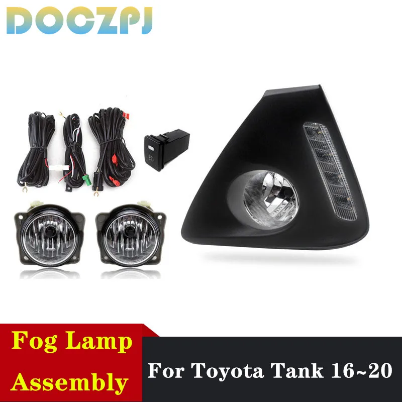 

1Set Car Front Bumper Driving Foglight Assembly For Toyota Tank 2016~2020 LED Halogen Fog Lamp With Wire and Switch