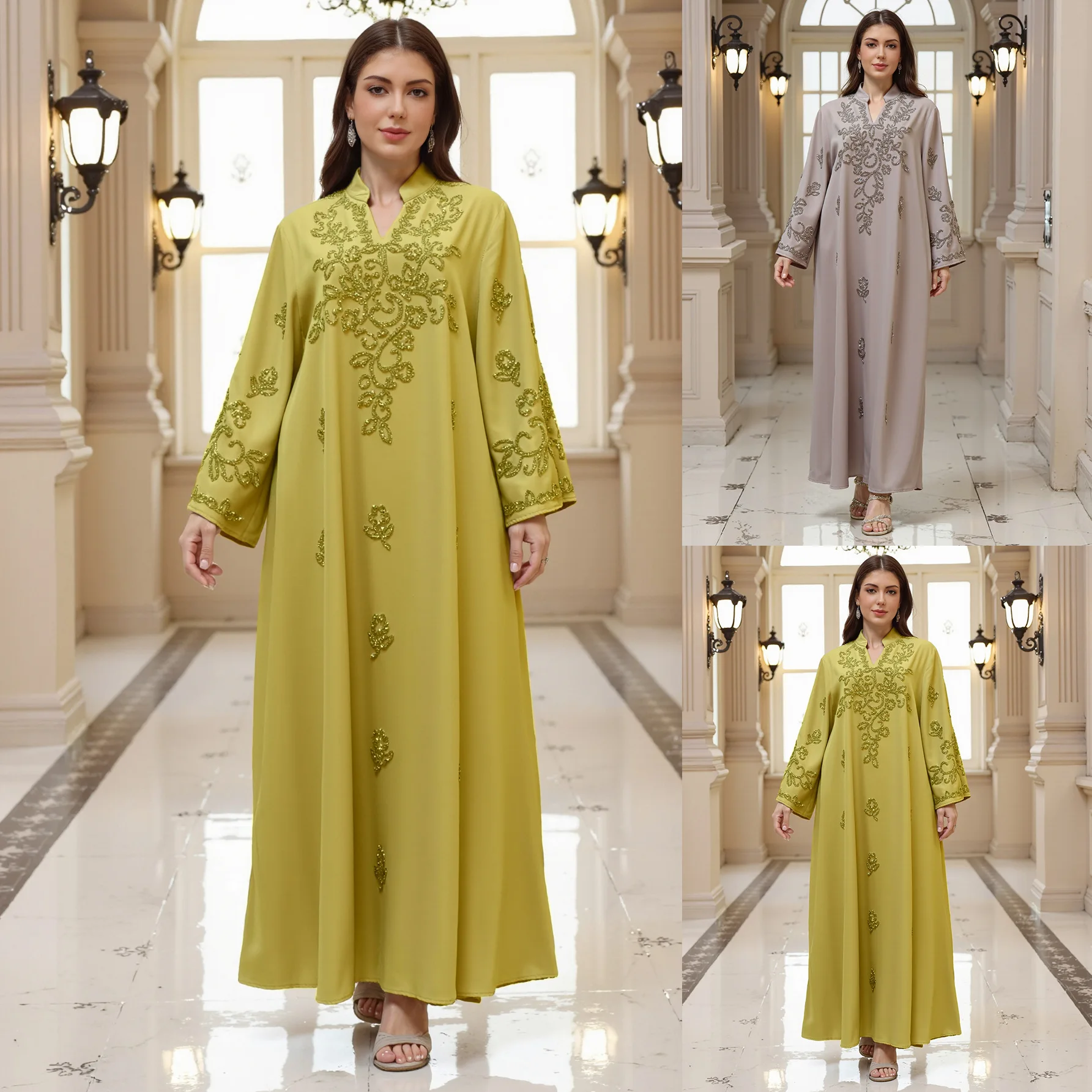 

Eid Women Dress Abaya Dubai Morocco Party Dresses Long Robe Muslim Jalabiya Rhinestones Ramadan Abayas Kaftan Islam Vestidos